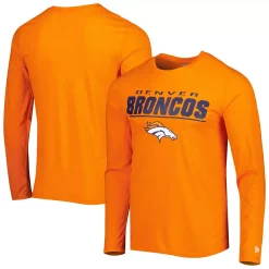 Men's New Era Orange Denver Broncos Combine Authentic Stated Long Sleeve T-Shirt