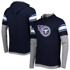 Men's New Era Navy Tennessee Titans Long Sleeve Hoodie T-Shirt