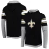 Men's New Era Black New Orleans Saints Long Sleeve Hoodie T-Shirt