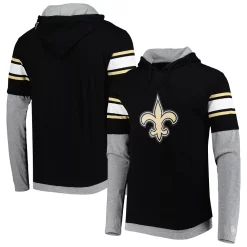Men's New Era Black New Orleans Saints Long Sleeve Hoodie T-Shirt