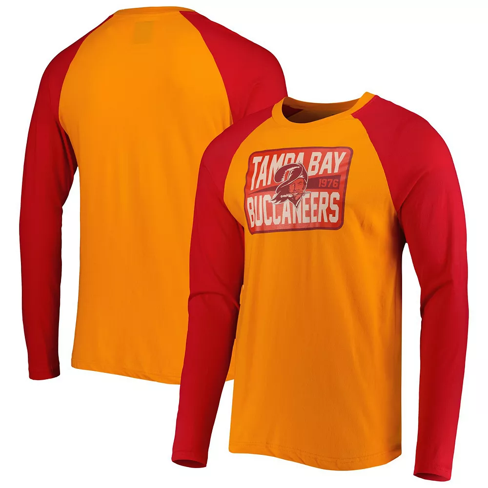 Men's New Era Orange Tampa Bay Buccaneers Throwback Raglan Long Sleeve T-Shirt 2 Men's New Era Orange Tampa Bay Buccaneers Throwback Raglan Long Sleeve T-Shirt - Image 2