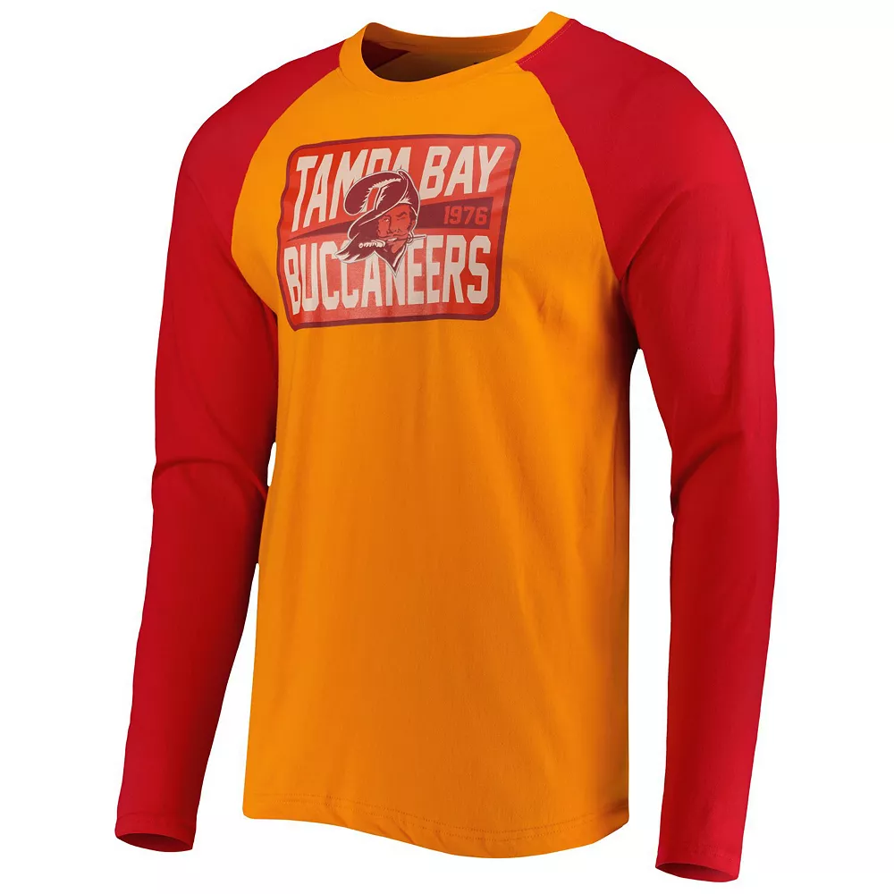 Men's New Era Orange Tampa Bay Buccaneers Throwback Raglan Long Sleeve T-Shirt 3 Men's New Era Orange Tampa Bay Buccaneers Throwback Raglan Long Sleeve T-Shirt - Image 3