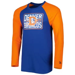 Men's New Era Royal Denver Broncos Throwback Raglan Long Sleeve T-Shirt -New Era Shop 5937291 ALT2
