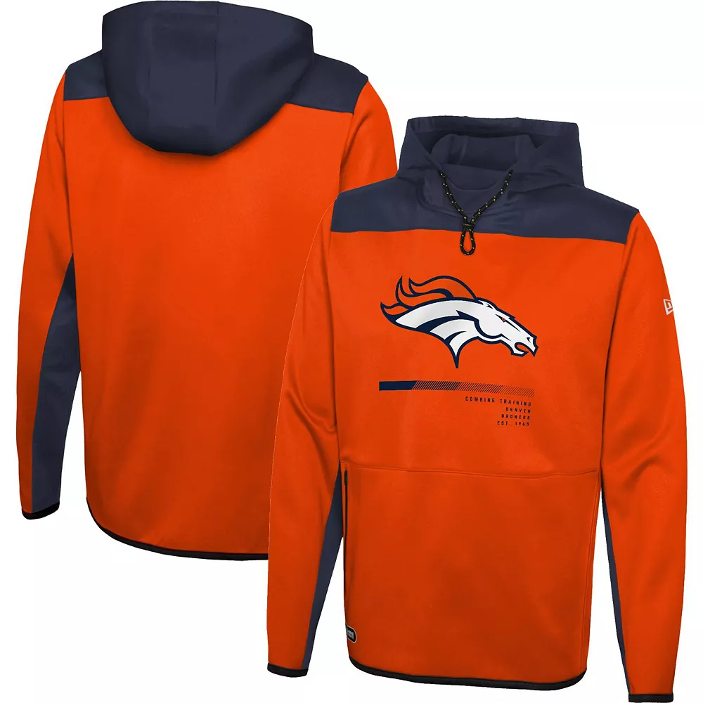 Men's New Era Orange Denver Broncos Hard Hitter Pullover Hoodie 1 Men's New Era Orange Denver Broncos Hard Hitter Pullover Hoodie