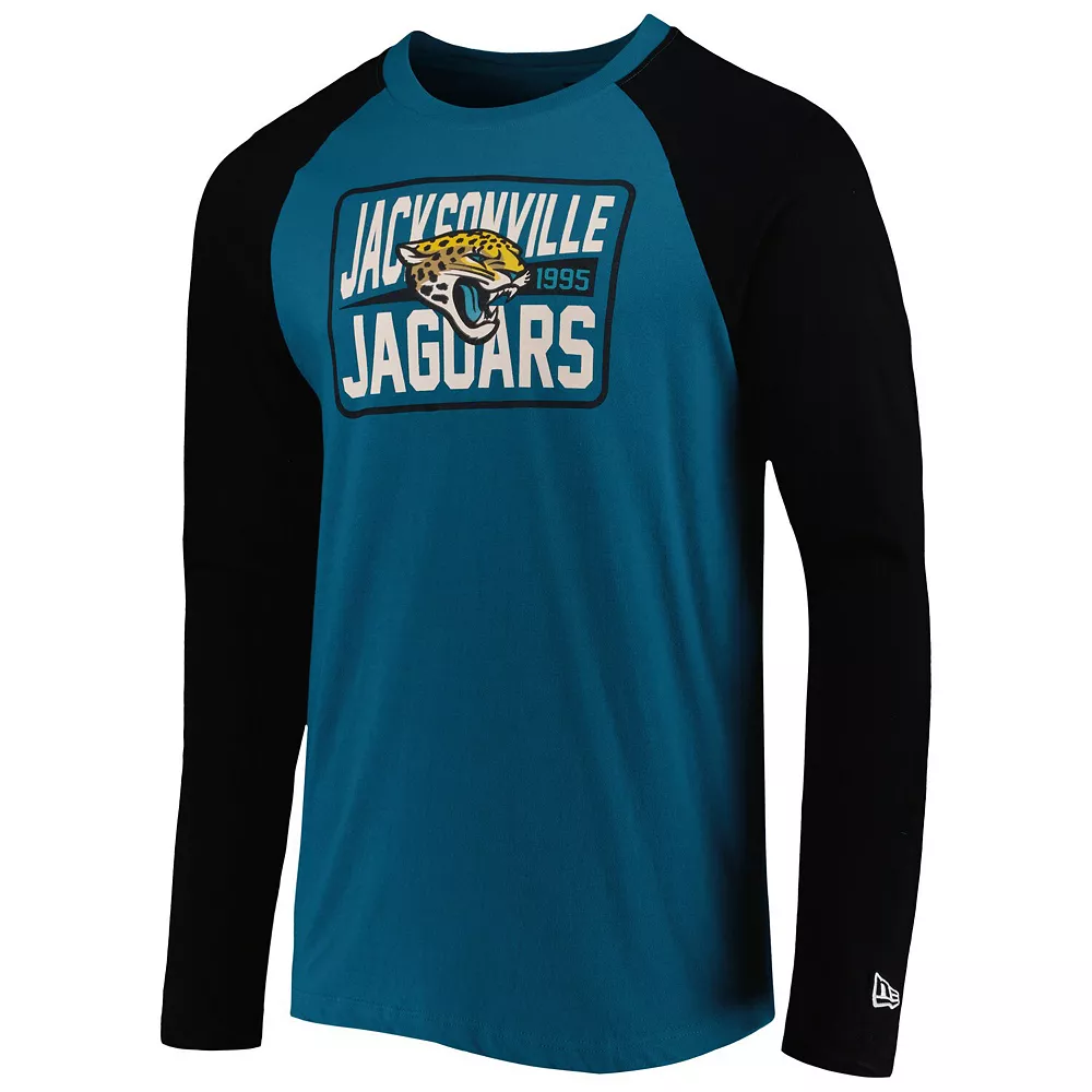 Men's New Era Teal Jacksonville Jaguars Current Raglan Long Sleeve T-Shirt 3 Men's New Era Teal Jacksonville Jaguars Current Raglan Long Sleeve T-Shirt - Image 3