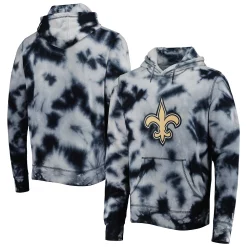 Men's New Era Black New Orleans Saints Team Tie-Dye Pullover Hoodie