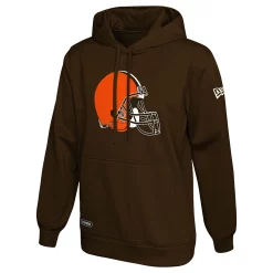 Men's New Era Brown Cleveland Browns Combine Authentic Stadium Pullover Hoodie