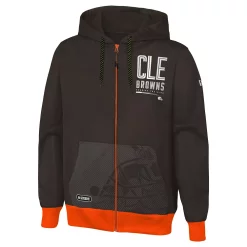 Men's New Era Brown Cleveland Browns Combine Authentic Drop Back Full-Zip Hoodie -New Era Shop 5951192 ALT2