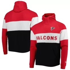 Men's New Era Black Atlanta Falcons Colorblock Current Pullover Hoodie
