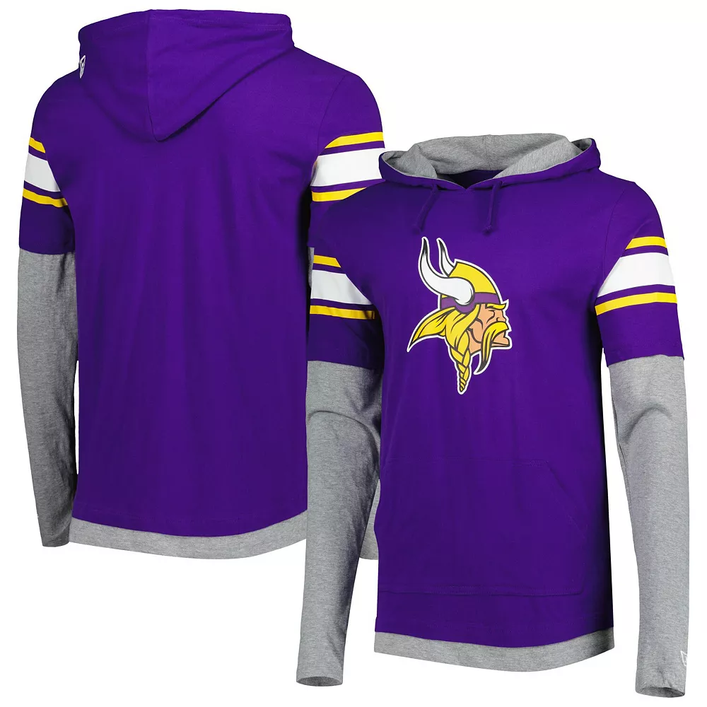 Men's New Era Purple Minnesota Vikings Long Sleeve Hoodie T-Shirt 2 Men's New Era Purple Minnesota Vikings Long Sleeve Hoodie T-Shirt - Image 2