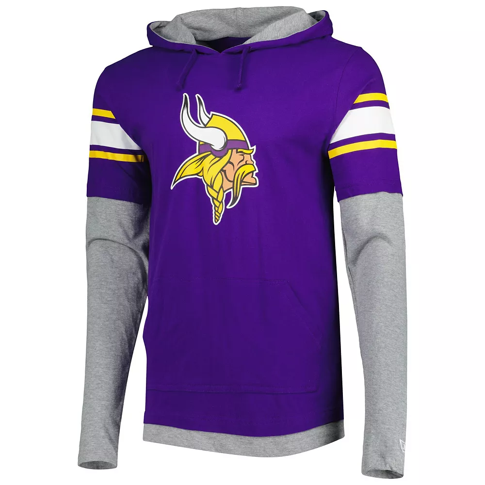 Men's New Era Purple Minnesota Vikings Long Sleeve Hoodie T-Shirt 3 Men's New Era Purple Minnesota Vikings Long Sleeve Hoodie T-Shirt - Image 3
