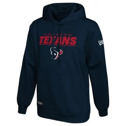 Men's New Era Navy Houston Texans Combine Authentic Stated Logo Pullover Hoodie