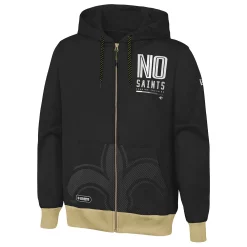 Men's New Era Black New Orleans Saints Combine Authentic Drop Back Full-Zip Hoodie -New Era Shop 5951834 ALT2