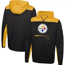 Men's New Era Black Pittsburgh Steelers Hard Hitter Pullover Hoodie