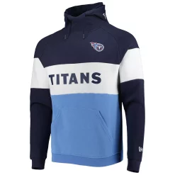 Men's New Era Light Blue Tennessee Titans Colorblock Current Pullover Hoodie -New Era Shop 5951924 ALT2