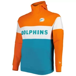 Men's New Era Aqua Miami Dolphins Big & Tall Throwback Colorblock Pullover Hoodie 5 Men's New Era Aqua Miami Dolphins Big & Tall Throwback Colorblock Pullover Hoodie -New Era Shop 5952075 ALT2