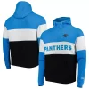 Men's New Era Black Carolina Panthers Colorblock Current Pullover Hoodie