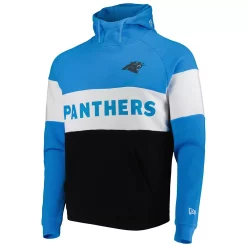 Men's New Era Black Carolina Panthers Colorblock Current Pullover Hoodie -New Era Shop 5952462 ALT2