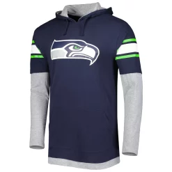 Men's New Era College Navy Seattle Seahawks Long Sleeve Hoodie T-Shirt 5 Men's New Era College Navy Seattle Seahawks Long Sleeve Hoodie T-Shirt -New Era Shop 5952503 ALT2