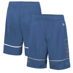 Men's New Era Blue Detroit Lions Combine Authentic Rusher Training Shorts
