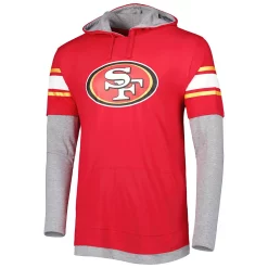 Men's New Era Scarlet San Francisco 49ers Long Sleeve Hoodie T-Shirt -New Era Shop 5952914 ALT2