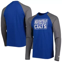 Men's New Era Royal Indianapolis Colts Current Raglan Long Sleeve T-Shirt