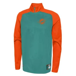 Men's New Era Aqua Miami Dolphins Combine O-Line Raglan Half-Zip Jacket -New Era Shop 5953288 ALT2