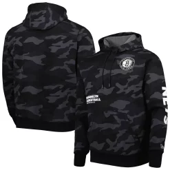 Men's New Era Black/Camo Brooklyn Nets Tonal Pullover Hoodie