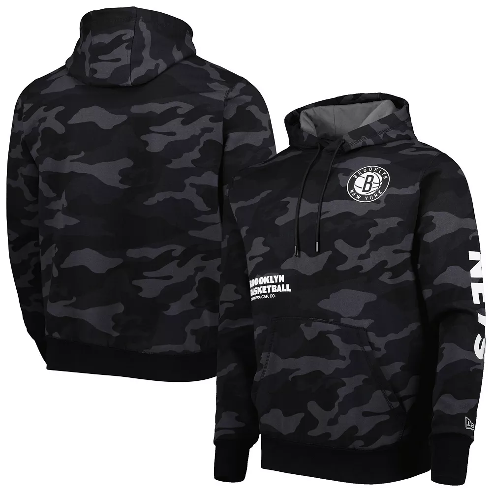 Men's New Era Black/Camo Brooklyn Nets Tonal Pullover Hoodie 2 Men's New Era Black/Camo Brooklyn Nets Tonal Pullover Hoodie - Image 2