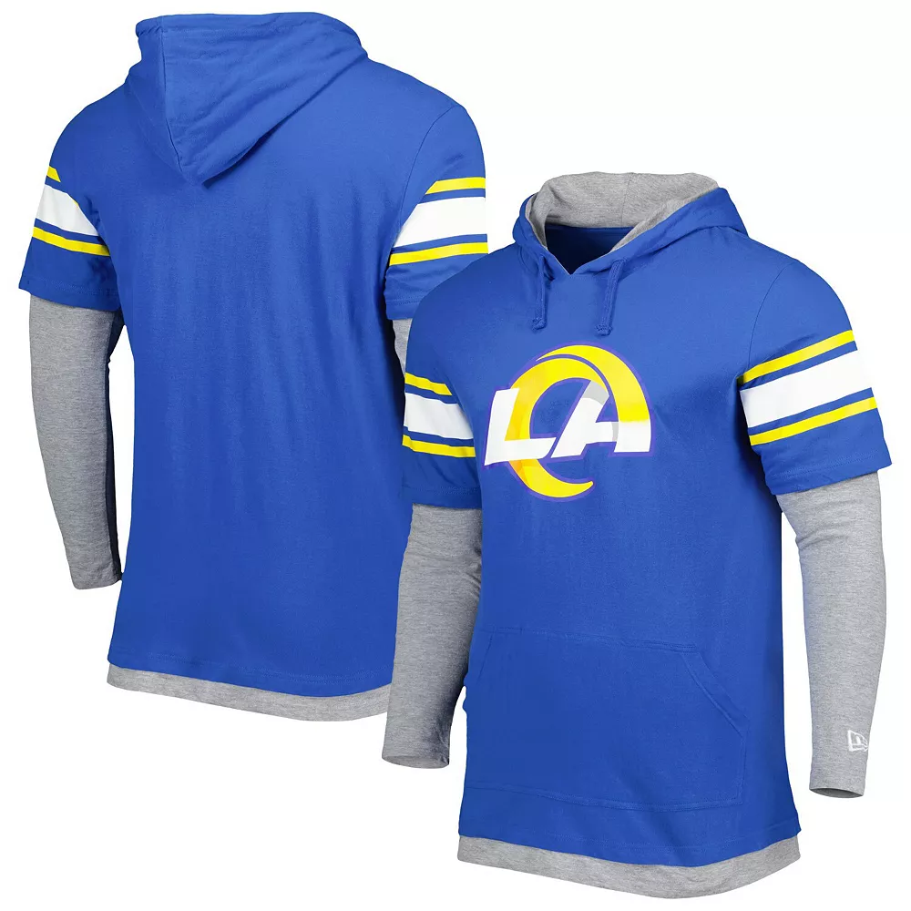 Men's New Era Royal Los Angeles Rams Long Sleeve Hoodie T-Shirt 2 Men's New Era Royal Los Angeles Rams Long Sleeve Hoodie T-Shirt - Image 2
