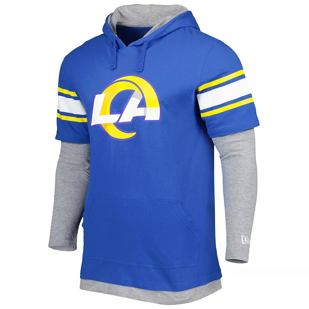 Men's New Era Royal Los Angeles Rams Long Sleeve Hoodie T-Shirt 3 Men's New Era Royal Los Angeles Rams Long Sleeve Hoodie T-Shirt - Image 3