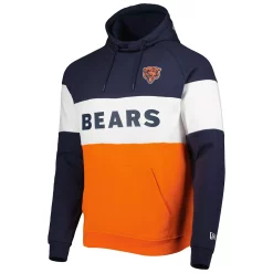 Men's New Era Orange Chicago Bears Colorblock Current Pullover Hoodie -New Era Shop 5981213 ALT2