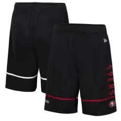 Men's New Era Black San Francisco 49ers Combine Authentic Rusher Training Shorts