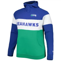 Men's New Era Neon Green/Royal Seattle Seahawks Big & Tall Throwback Colorblock Pullover Hoodie 5 Men's New Era Neon Green/Royal Seattle Seahawks Big & Tall Throwback Colorblock Pullover Hoodie -New Era Shop 5981512 ALT2