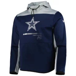 Men's Navy/Silver Dallas Cowboys Combine Authentic Hard Hitter Pullover Hoodie -New Era Shop 5982021 ALT2