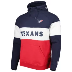Men's New Era Red/Navy Houston Texans Colorblock Current Pullover Hoodie -New Era Shop 5982149 ALT2