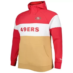 Men's New Era Scarlet/Gold San Francisco 49ers Big & Tall Current Team Colorblock Fleece Pullover Hoodie 5 Men's New Era Scarlet/Gold San Francisco 49ers Big & Tall Current Team Colorblock Fleece Pullover Hoodie -New Era Shop 5982632 ALT2
