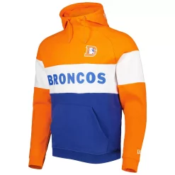 Men's New Era Royal/Orange Denver Broncos Colorblock Throwback Pullover Hoodie -New Era Shop 5982925 ALT2