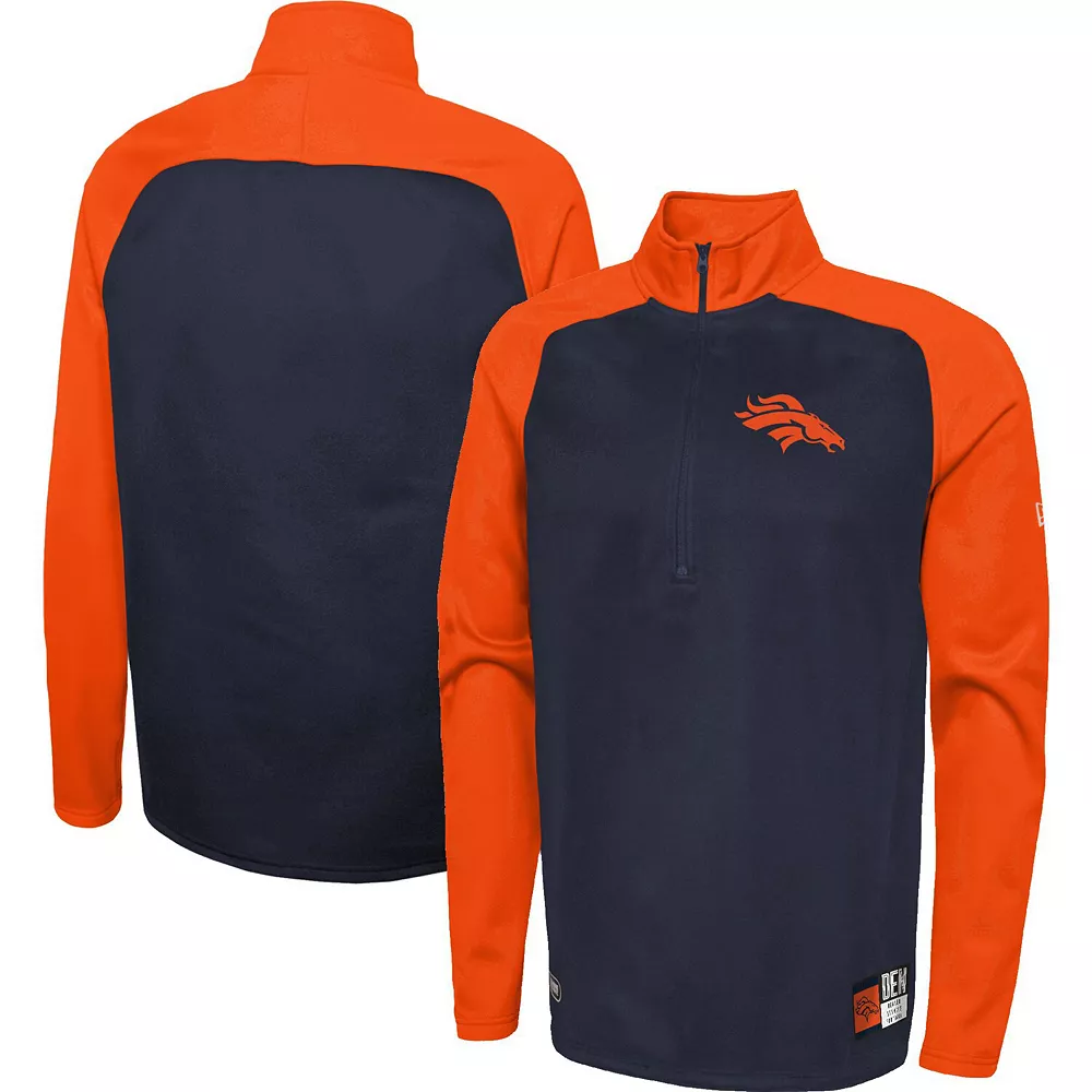Men's New Era Navy Denver Broncos Combine Authentic O-Line Raglan Half-Zip Jacket 2 Men's New Era Navy Denver Broncos Combine Authentic O-Line Raglan Half-Zip Jacket - Image 2