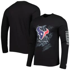 Men's New Era Black Houston Texans Combine Authentic Action Long Sleeve T-Shirt