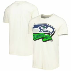 Men's New Era Cream Seattle Seahawks Sideline Chrome T-Shirt