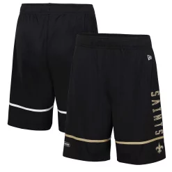 Men's New Era Black New Orleans Saints Combine Authentic Rusher Training Shorts