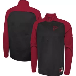Men's New Era Black Atlanta Falcons Combine Authentic O-Line Raglan Half-Zip Jacket