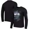 Men's New Era Black Seattle Seahawks Combine Authentic Action Long Sleeve T-Shirt