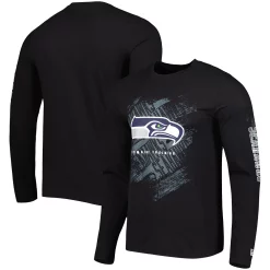 Men's New Era Black Seattle Seahawks Combine Authentic Action Long Sleeve T-Shirt