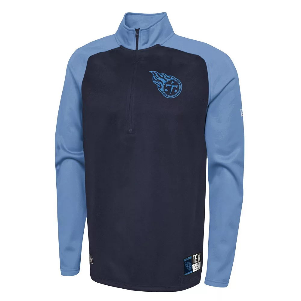 Men's New Era Navy Tennessee Titans Combine Authentic O-Line Raglan Half-Zip Jacket 3 Men's New Era Navy Tennessee Titans Combine Authentic O-Line Raglan Half-Zip Jacket - Image 3