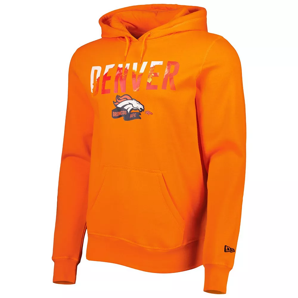 Men's New Era Orange Denver Broncos Ink Dye Pullover Hoodie 3 Men's New Era Orange Denver Broncos Ink Dye Pullover Hoodie - Image 3
