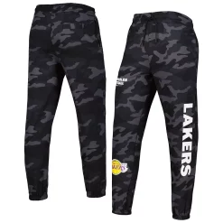 Men's New Era Black/Camo Los Angeles Lakers Tonal Joggers