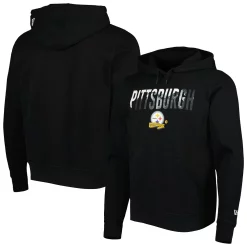 Men's New Era Black Pittsburgh Steelers Ink Dye Pullover Hoodie