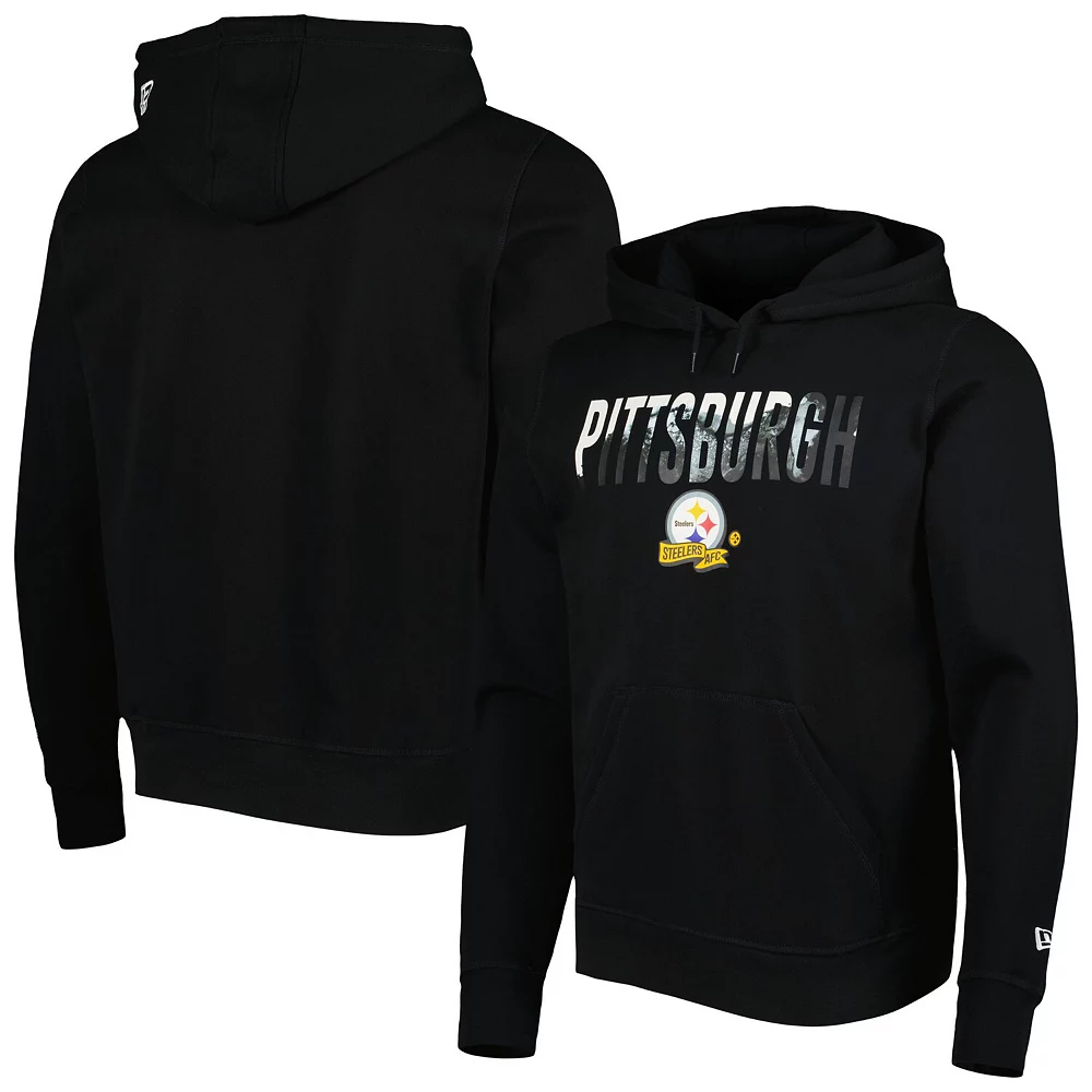 Men's New Era Black Pittsburgh Steelers Ink Dye Pullover Hoodie 2 Men's New Era Black Pittsburgh Steelers Ink Dye Pullover Hoodie - Image 2